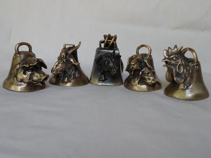 Kellogg Bronze Bells - Animal Series by C. S. Kellogg