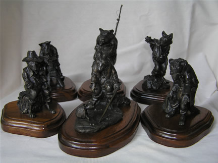 Set of Six Bronzes
